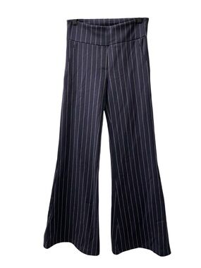 Betabrand Navy Striped Flare Dress Yoga Pant